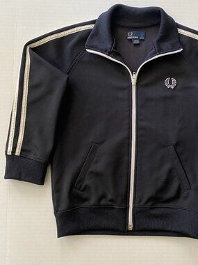Fred Perry Kids Track Jacket Navy White Stripe 6-7Y